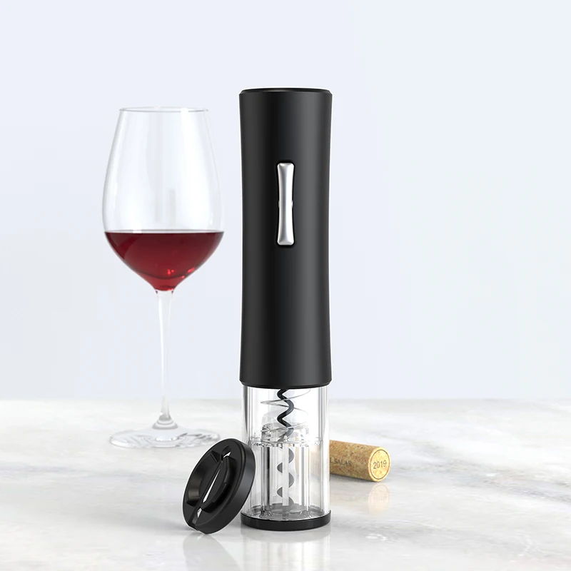Automatic Battery Bottle Opener Electric Wine Opener Corkscrew With Foil Cut Transparent PC Shell LED Light