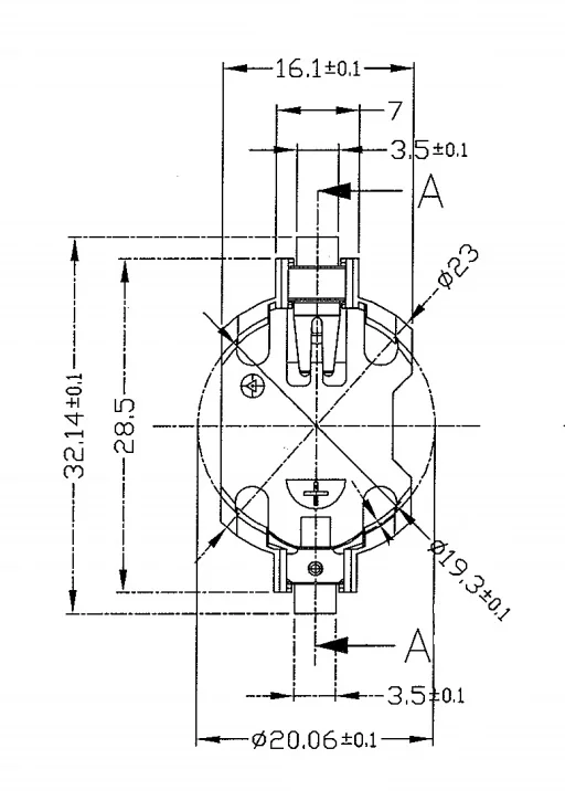 Держатель батарейного отсека для CR2032 SMT типа держатель aa 9