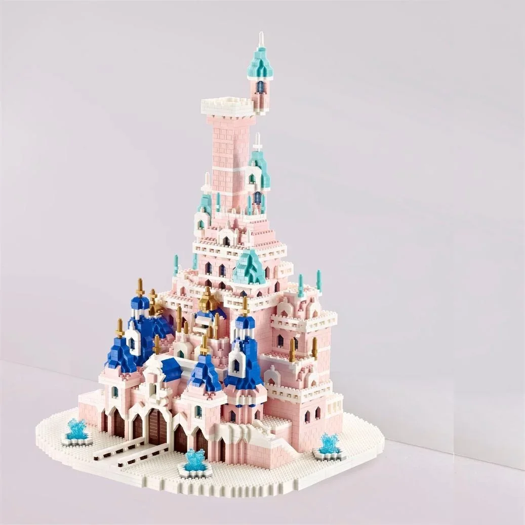 YZ Mini Beautiful Fairy Tale Castle Architecture Building Blocks Pink Fantasy House Toy DIY Bricks Kid Christmas Present Gift