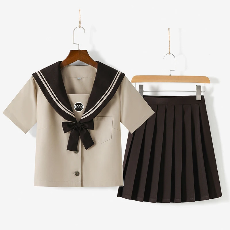 Japanese Korean Version JK Suit  Spring School Girls High School Sailor Costumes Student Girls Pleated Skirt