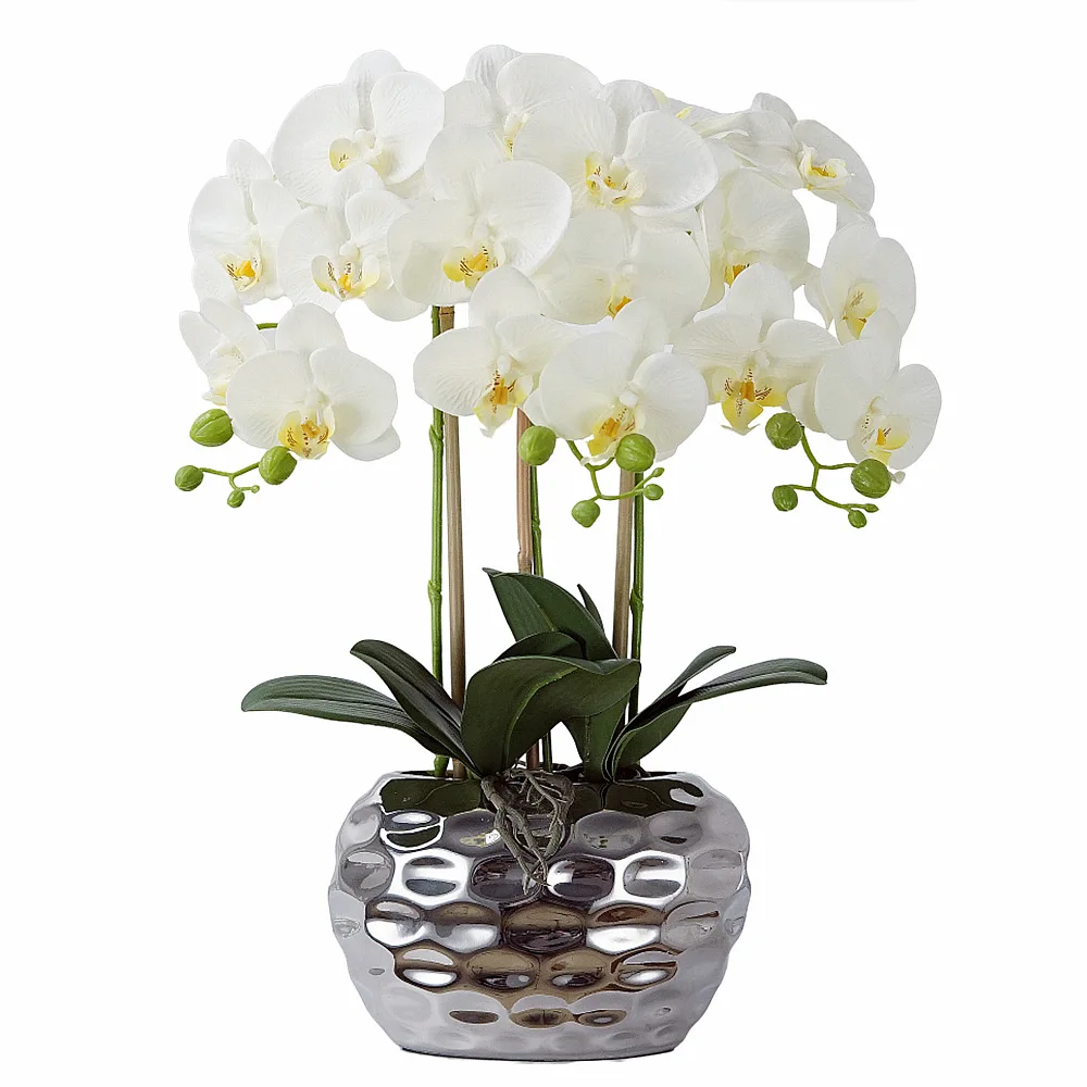 Hot Sale Wholesale Artificial Moth Orchids Potted Living Room Home Garden Moth Orchids Bonsai Wedding Decoration Orchid Flower