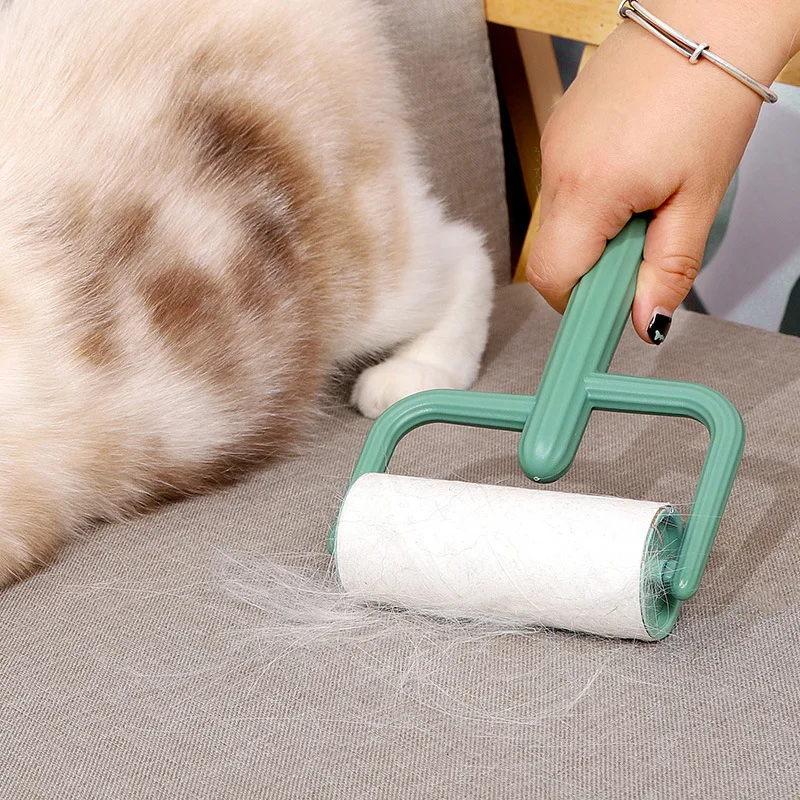 Plastic Handle Detachable Adhesive Paper Cleaning Removal Brushes Pets Hair Roller Removal