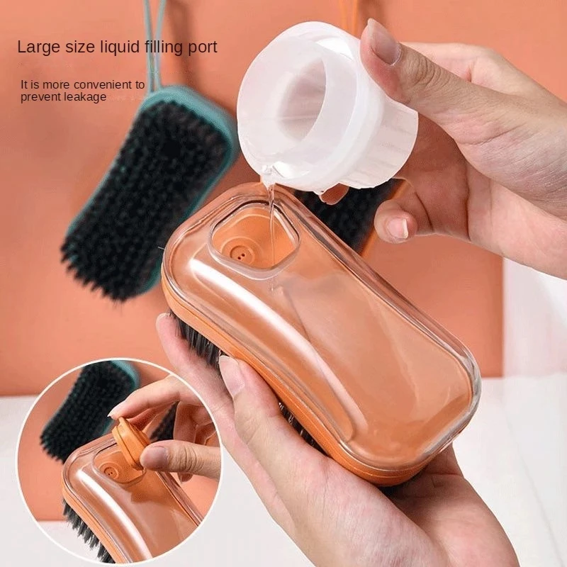 Household Multifunctional Hydraulic Cleaning Brush Kitchen Washing Pot Brush Automatic Liquid Addition Laundry Brush