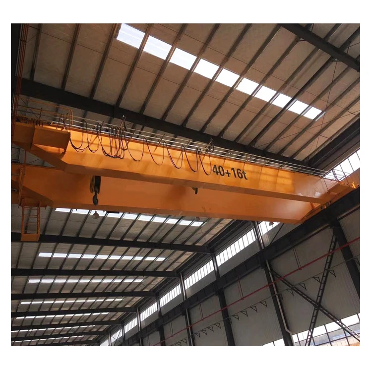 40+16 ton Workshop used LH double girder electric overhead traveling bridge crane 50 ton for sale