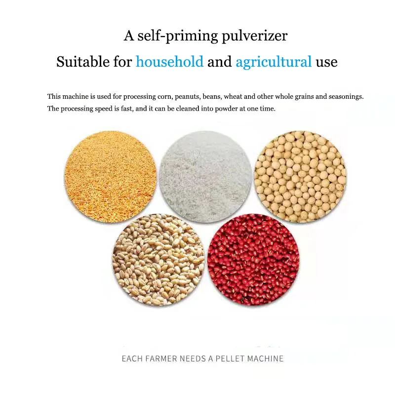 Rice and Corn Milling Machines Agricultural Machinery Equipment Dustless Self Priming Maize Crushing Grinder