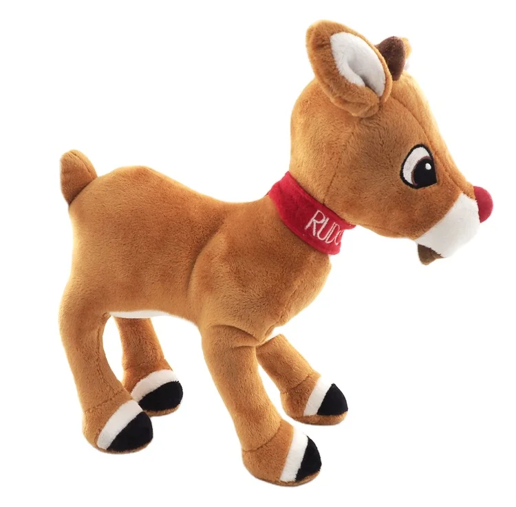 Adorable deer toy big eyes cute standing plush stuffed brown deer toys
