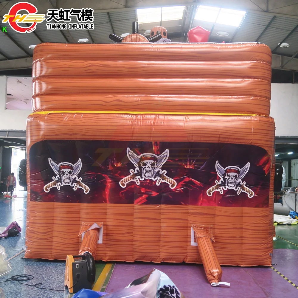 Free Door Shipping 7x4x5mH inflatable pirate ship slide pirate boat bouncer slide for jump and climb