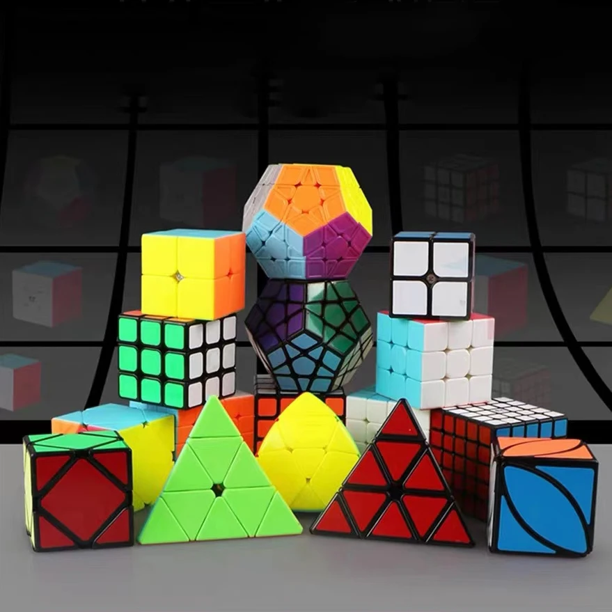 Fast delivery wholesale puzzle toy set plastic magic cube for kids 3x3 3x3x3 6*6 3d mirror keychain mini speed magical organizer