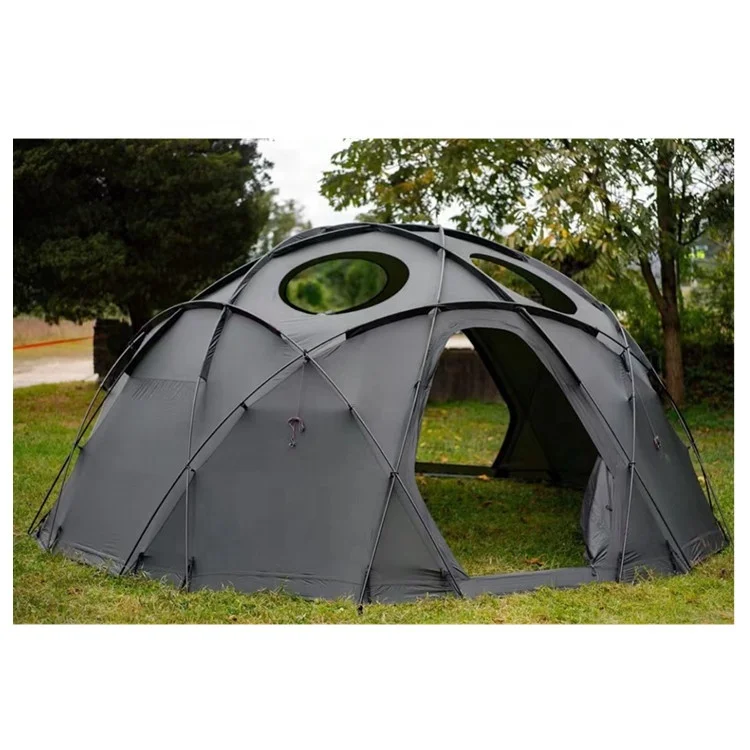 Black Coating Half Ball Style Dome Glamping Tent For Camping