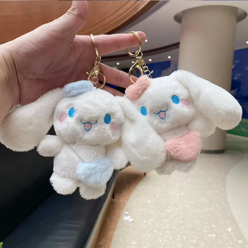 Plush Cinnamoroll Keychain Cute Stuffed Animals Key Chain Ornaments Pendant Backpack Purse Buddies Stockings Fillers M3602