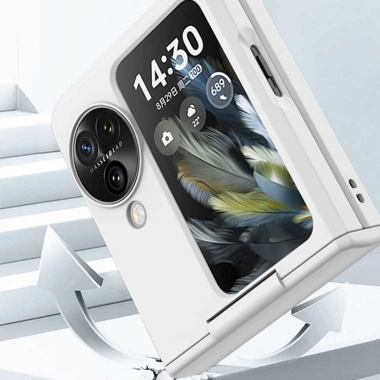 For OPPO Find N3 Flip Case, PC Skin Feel Integrated Foldable Mid Shaft Shockproof Protective Case Mobile Phone Case