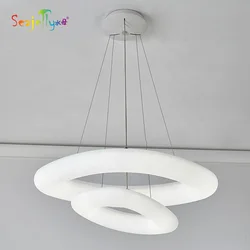 custom nordic decorative pe double layer ring circle modern led hanging modern italianate pendant lights lamp