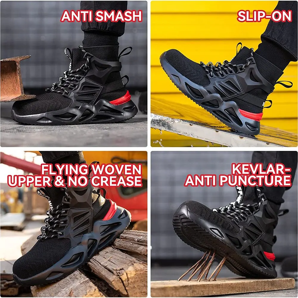 Breathable Steel Toe Boot for Men Comfortable Work Safety Shoes Industrial Construction Shoes Indestructible Shoes