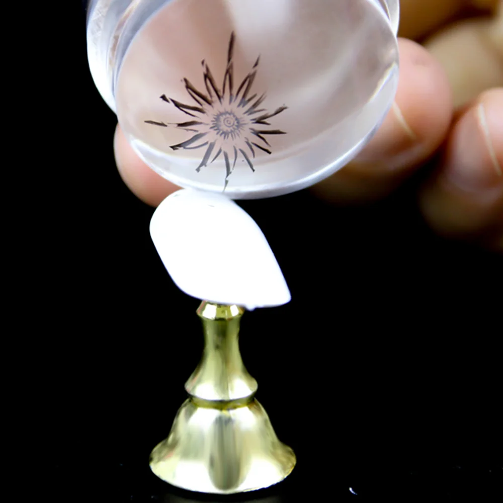 2023 Hot Sell Plastic Template Custom Printing  DIY Transfer Nail Art Stamp Plate Nail Art Stamper Clear Silicone Stamping Jell