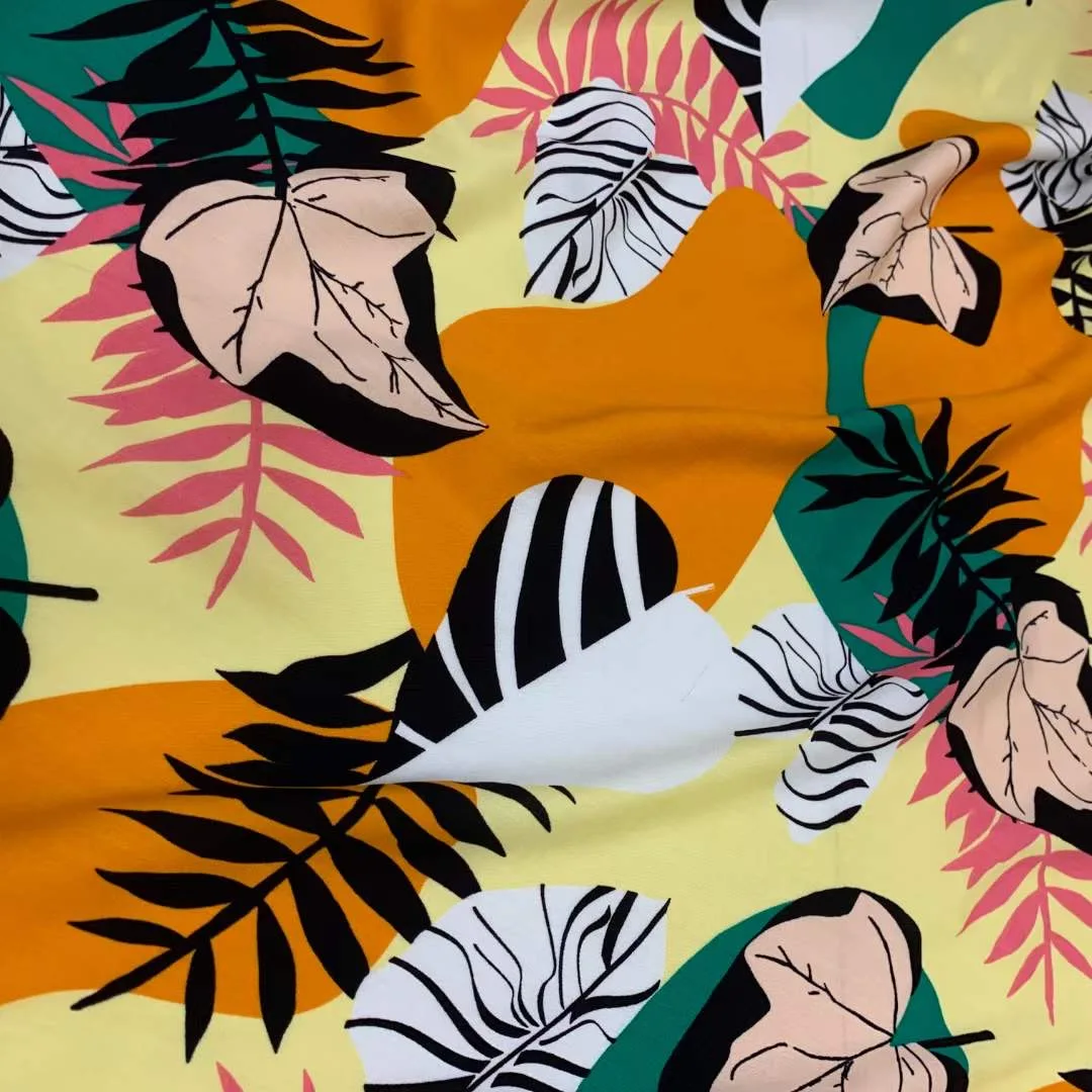 2022 New trendy good quality rayon printed CREPE fabric stock lot 100% Rayon fabric