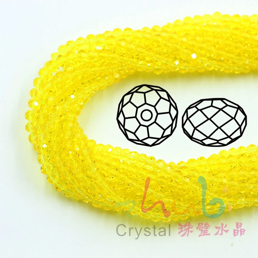 Flat Rondelle Glass Beads For Jewelry Making 4mm Faceted Round Crystal Beads For Decoration DIY Accessories 5strands/batch