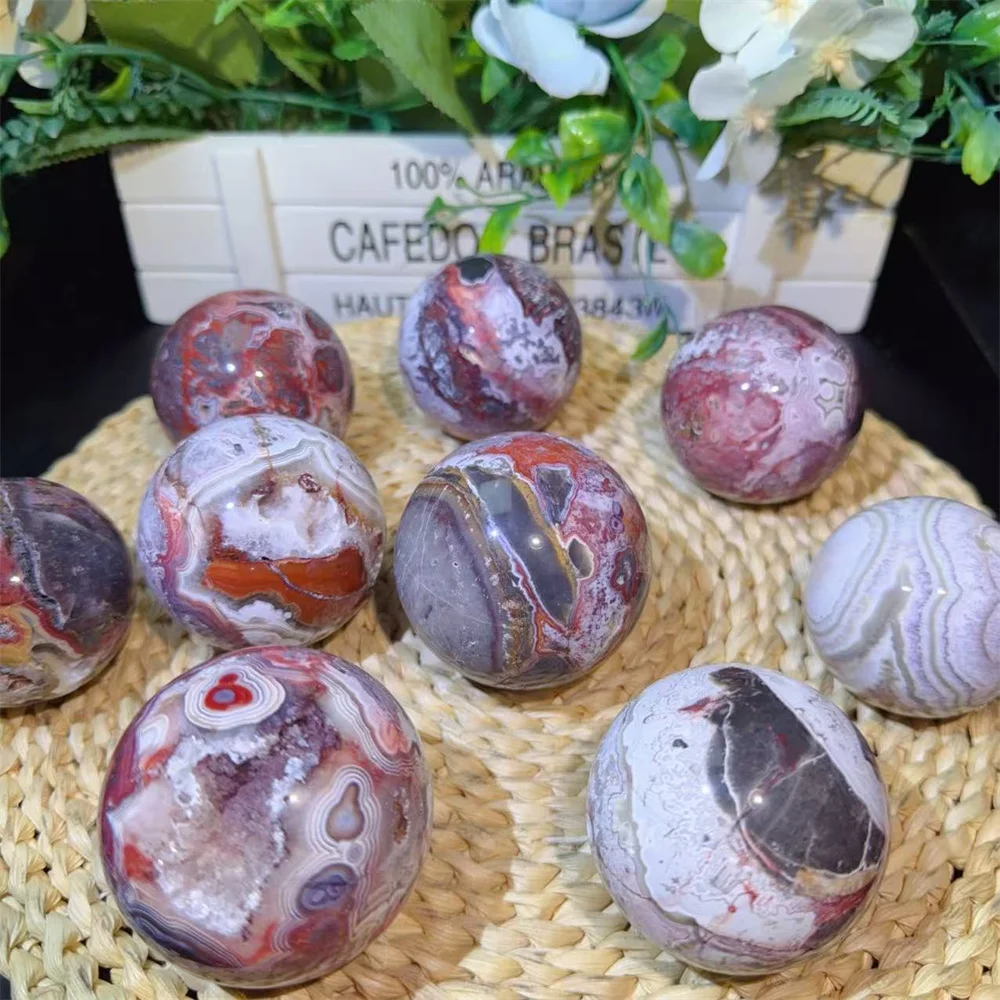 Wholesale Natural Carved High Quality Crystal Mexico Agate Sphere For Home Decoration