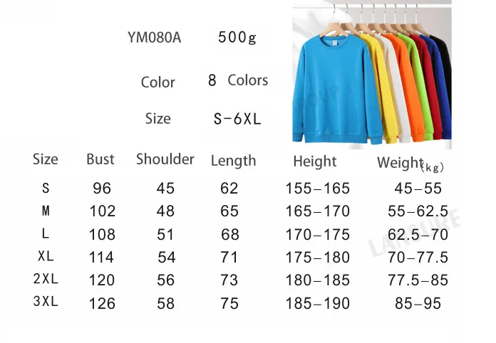 LS heavy weight 500GSM Composite cotton polar fleece sweater round neck pullover hoodies custom design Sweater jogging hoodie