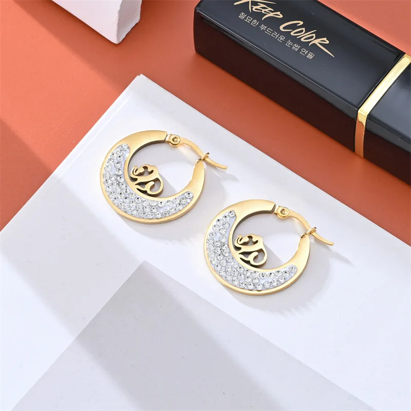 Fashion Stainless Steel Earrings Fashionable And elegant Charm Double Layer Earrings