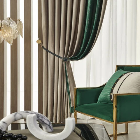 JBL  J2102 New Product Gold Printed  Luxury Velvet Curtain for Home Decor