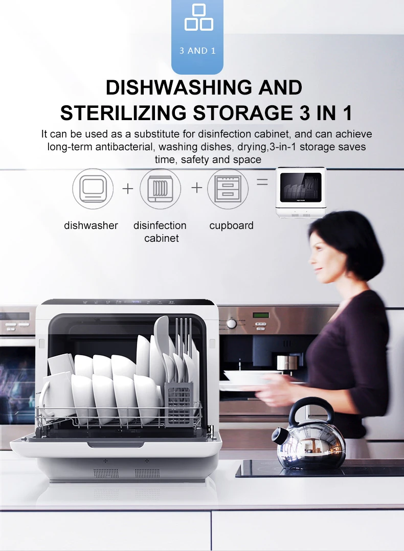 Kitchen Appliance Clean Washing Dish Machine Mini Countertop Home Dishwashers Tabletop Dishwasher Portable Washer for Home