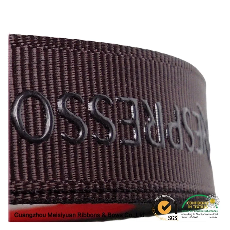 Pre Made Ribbon For Gift Wrapping Customised Ribbon Printed Logo Webbing With Silicone Print