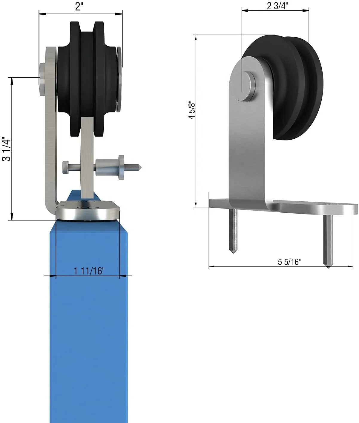 Modern Interior Sliding Barn Door Hardware / steel sliding gate wheel steel roller