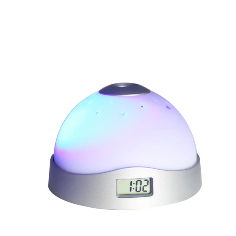 Gift creative colorful LED digital projection alarm clock desk time display projector desktop desk clock