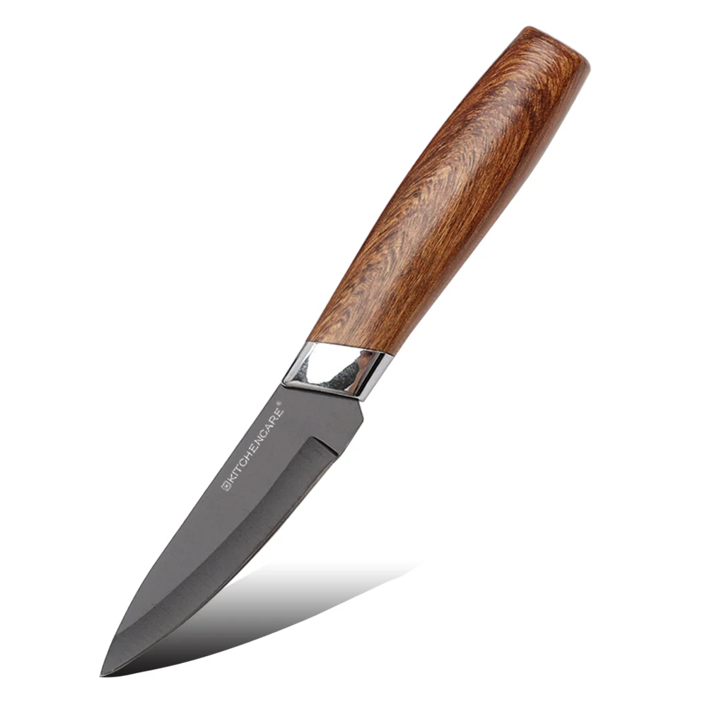 KITCHENCARE Custom Peeling Utility Kitchen Knife Wholesale PP Black Paring Knife for Fruit