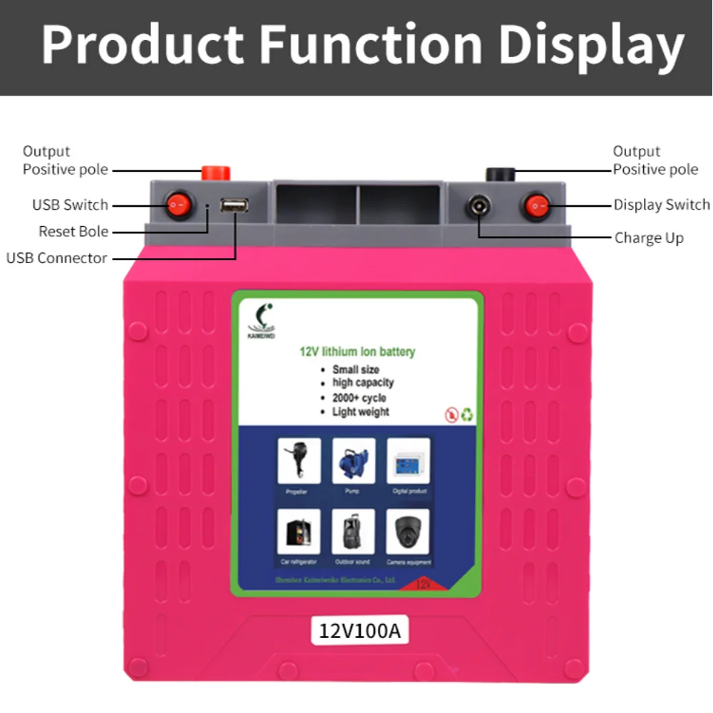 OEM light weight portable battery pack 12v 100ah lithium ion li-ion batteries Outdoor Portable Lightweight Fishing i-ion Battery