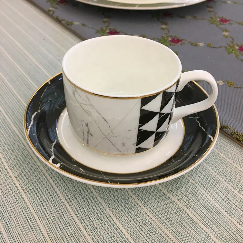 High Quality Dinnerware Sets Porcelain Plates Sets Best Quality Fashion Ceramic Dinner Set Bone China In Black White Plates
