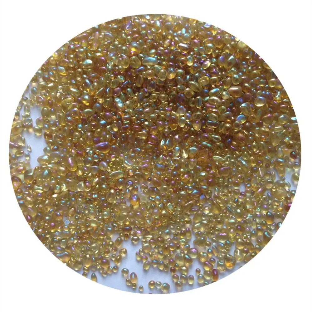 2-4mm Dark Blue Swimming Pool Irregular Glass Beads