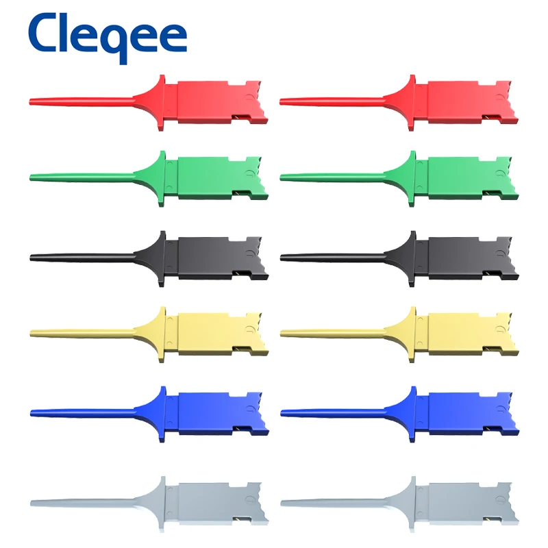 Cleqee Mini Grabber SMD IC Test Hooks  Flat Test Clips for Electrical Testing 6 Colors