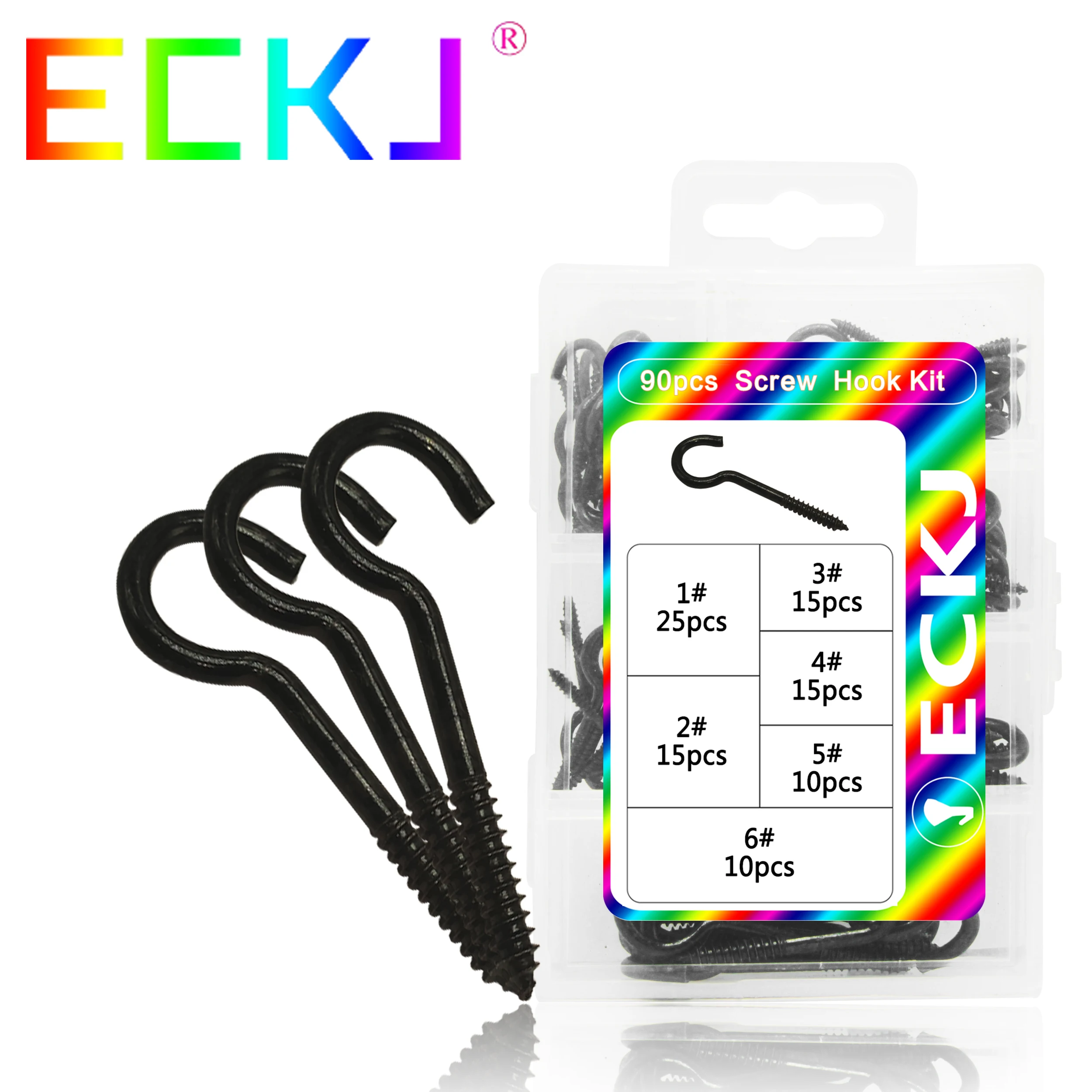 Black eye hook screw self tapping screw a box of 90 copper hook screws, suitable for indoor, wood and wall