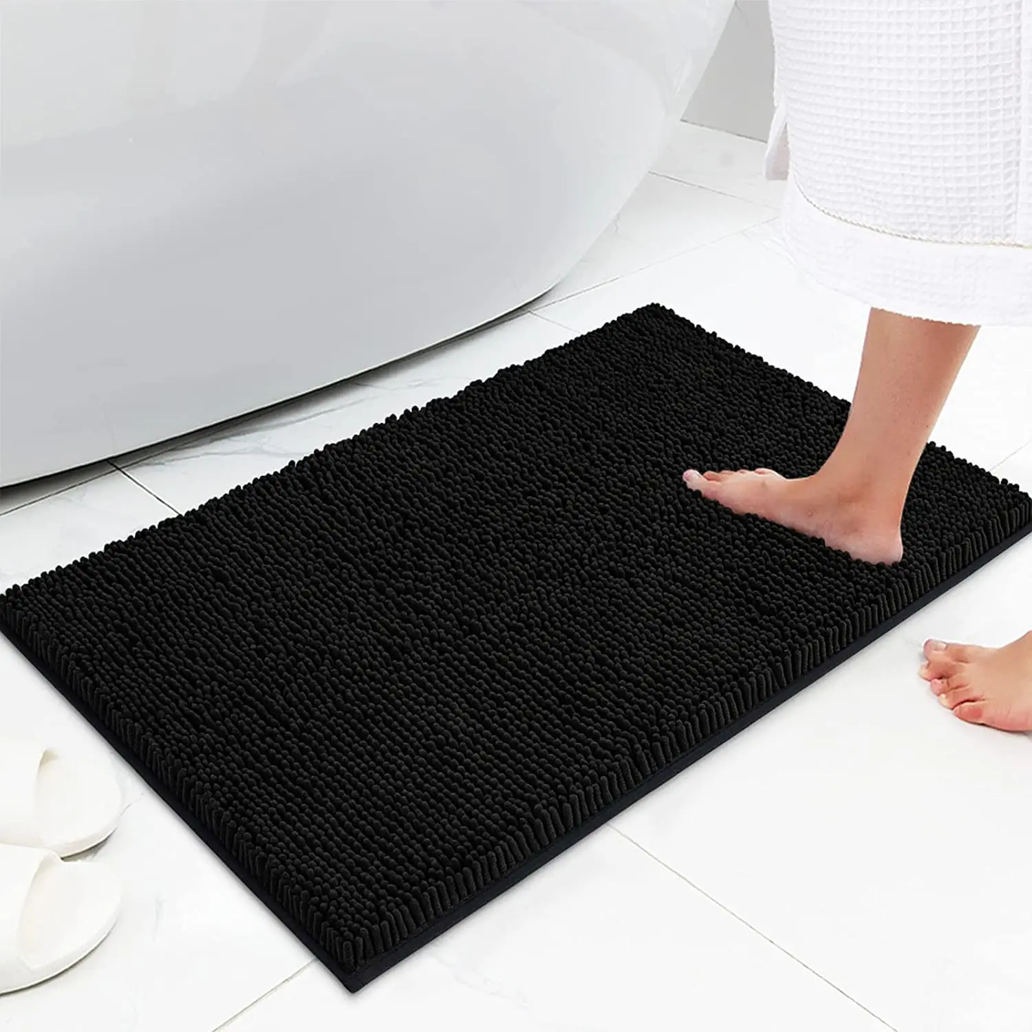 Vavrious Color Washable Comfort 2pieces Set Carpet Fur Rug Floor Mat Contour Mat Non Slip Bath Room Mat