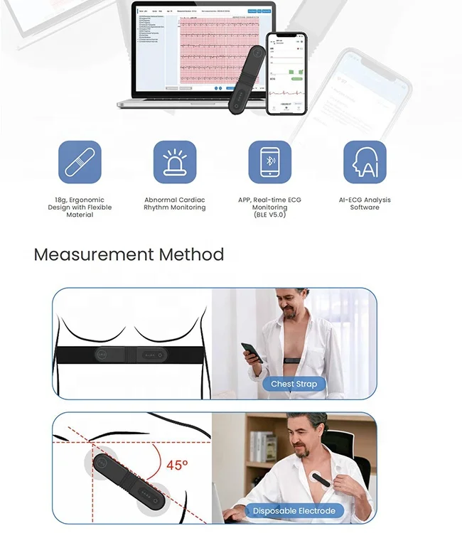 LEPU Medical ECG Holter 72 Hours Real-time Dynamic ECG Recorder Wireless ECG Monitor
