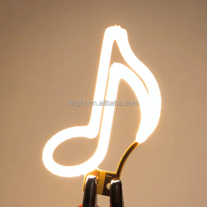 Craft Retro decorative light source Soft filament chip Small music note warm white Yellow 2200K 3V LED light sheet sign flexible