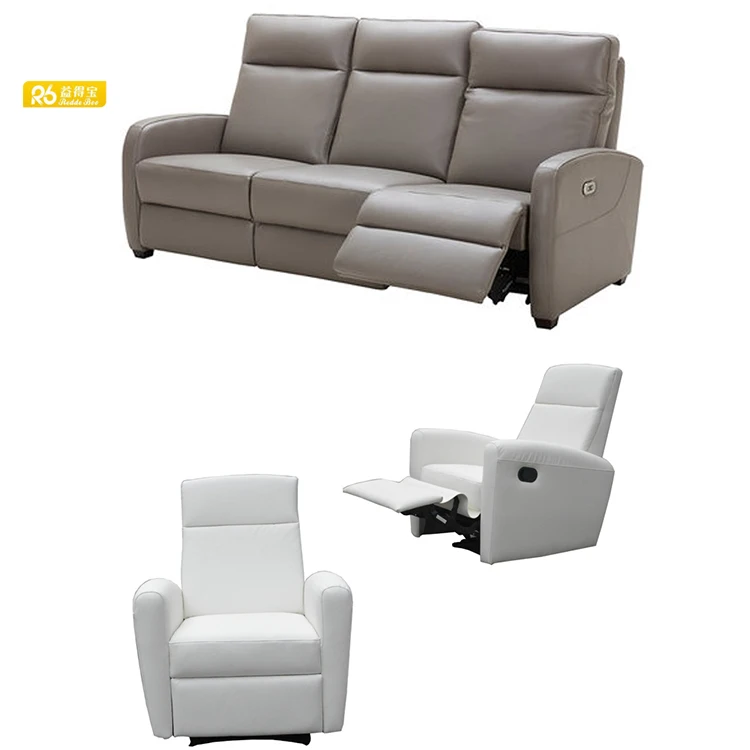European style electric beige leather with 1 recliner chair