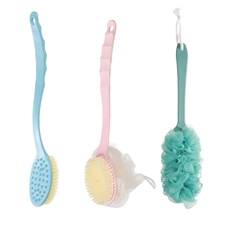 Bathroom Long Handle Soft Hair Bath Brush Body Massage Exfoliating Shower Body Brush Adult Back Cleaning Brush Rubbing Bath Ball