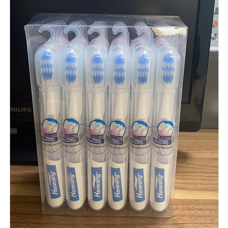Factory New package travel adult toothbrush with PP tube