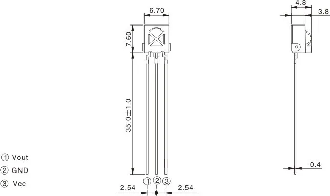 Digital tv receiver module photo link IR receiver  DQIR-38312G6