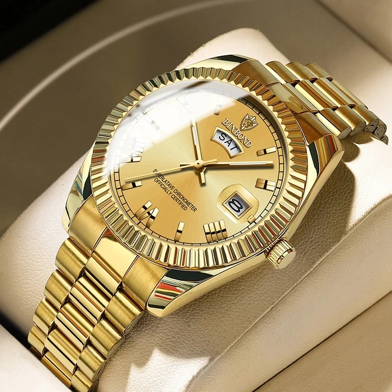 Binbond 7012 0733 B0733  Mens Watch Brand Original Quartz Mens Watches Relogio Masculino Waterproof Chronograph Men Wristwatch