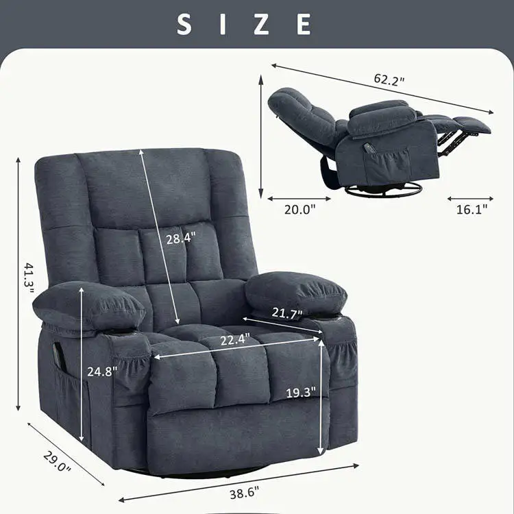 sofa reclinable giratorio de cuero genuino vip cinema ue  Velvet recliner chair