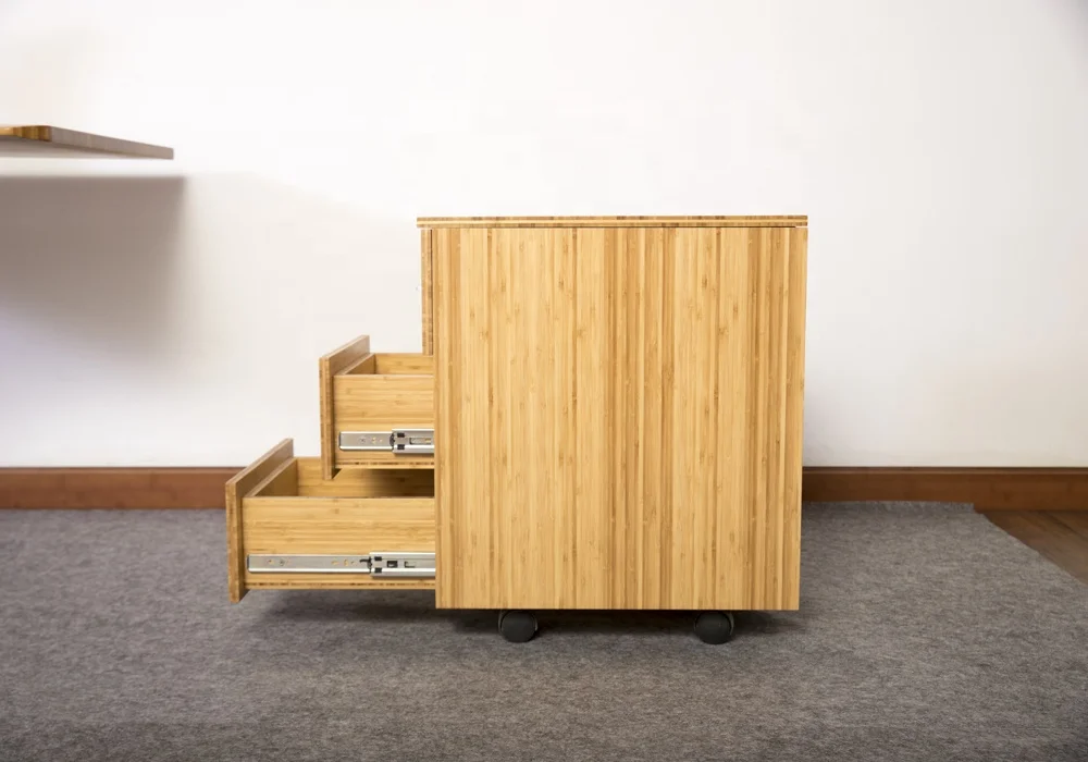 New Design Freestanding Office Furniture Bamboo Chest Storage Cabinet With 3 Drawers