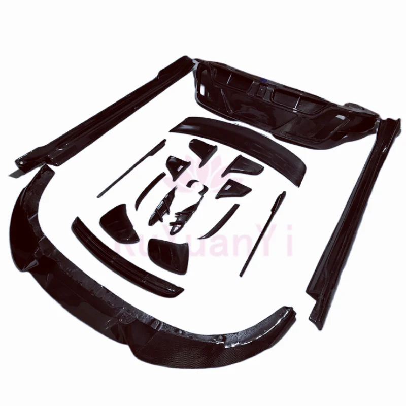 For Porsche taycan M style carbon fiber front lip rear diffuser side skirt and rear spoiler car body trim body kit