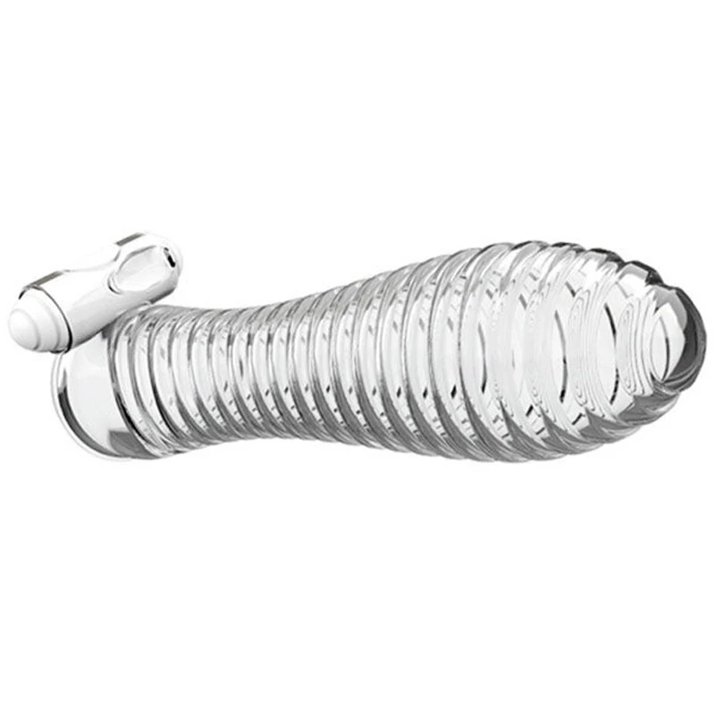 Crystal Vibrating Cock Sleeve Penis Extension Condom