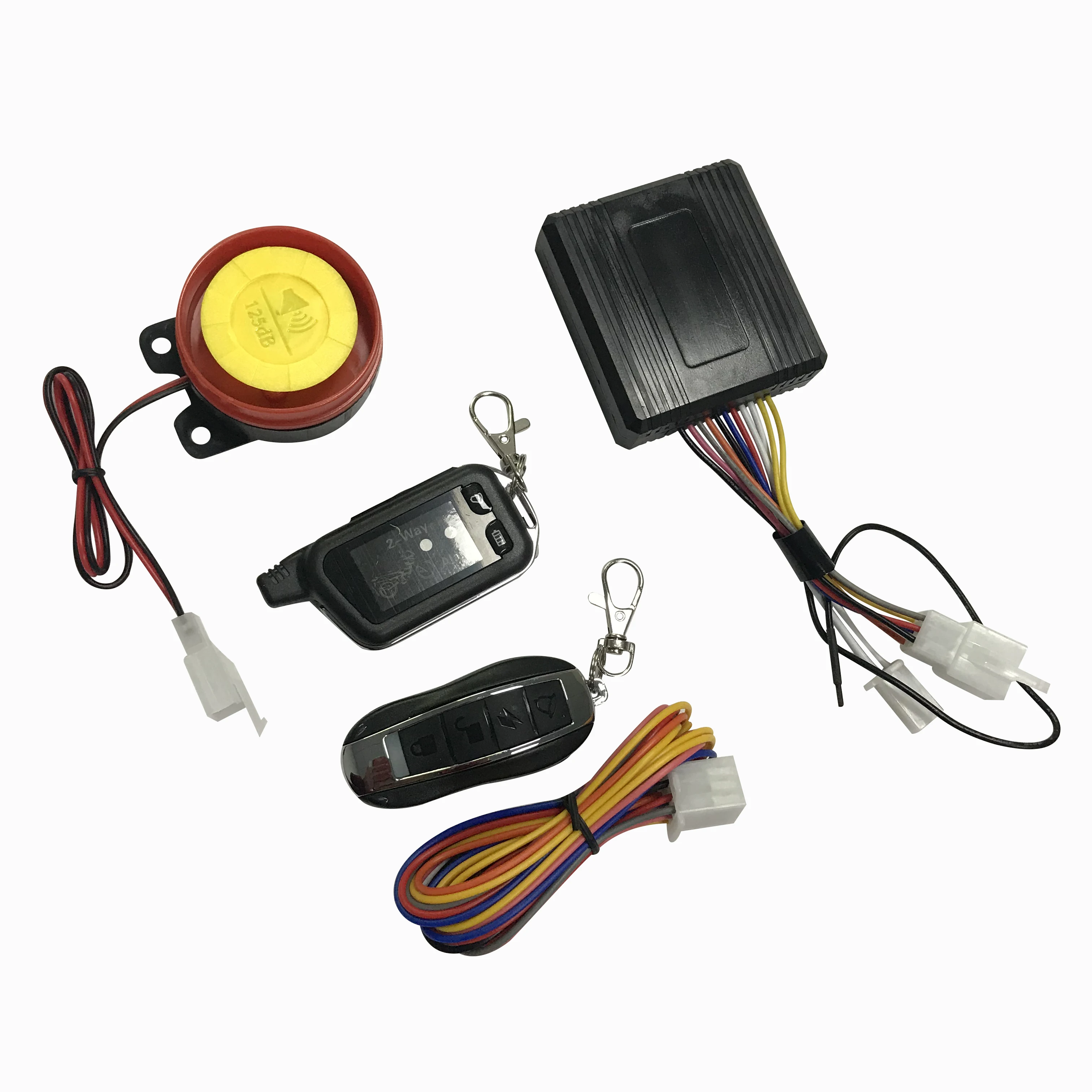 Anti-sheft waterproof 2 way motorcycle security  with lcd display remote starter alarm system