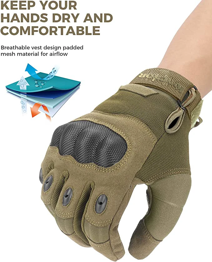 Custom Climbing Hunting Outdoor Sport Hard Knuckles Tactic Gloves Full Finger Tactical Gloves