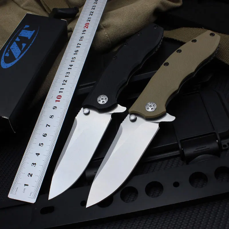 High Hardness G10 Handle Folding Blade Ball Bearing Drop Point D2 Steel Blade Pocket Knives Survival Camping Knife