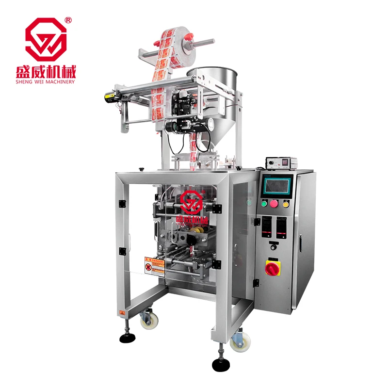 Shengwei Machinery Custom Automatic Three Four Side Sealing Stick Rani Juice Sachet Water Liquid Oil Packing Machine